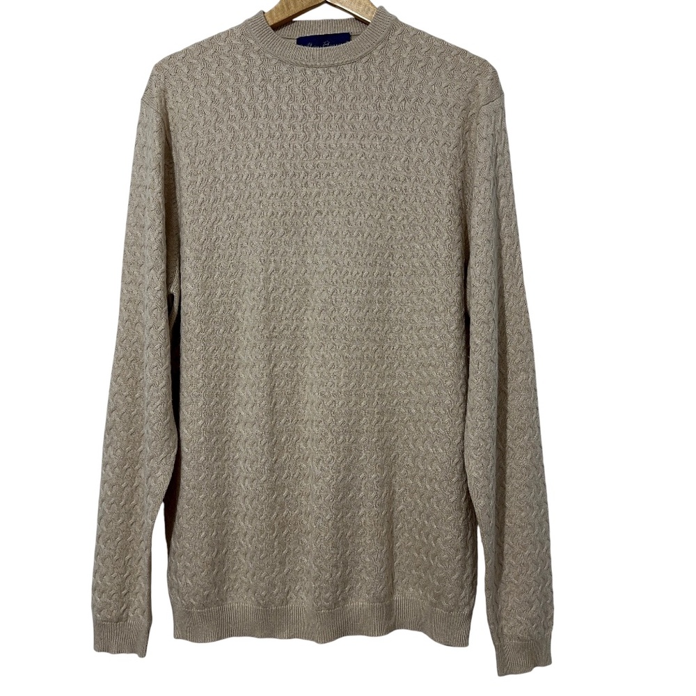 Alan Flusser Mens Silk Cashmere Blend Sweater Size Lg Soft Dad Gift Him
